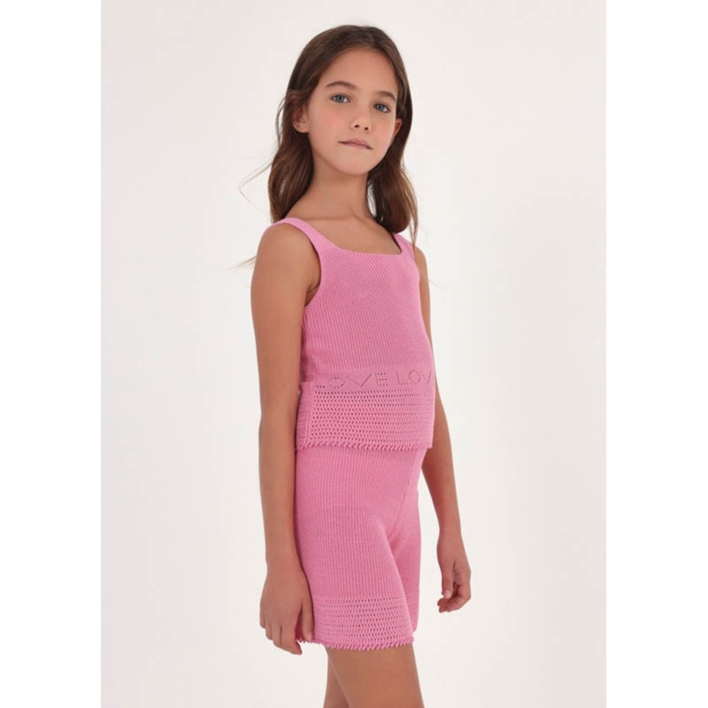 Mayoral Pink Knit Sleeveless Set